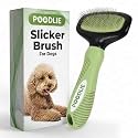 Poodle Pet Slicker Brush - For Dogs, Cats, Rabbits - Matted/Loose Fur, Knots - Suitable for Doodle/Goldendoodle Grooming and Shredding Short/Long Hair (Green)