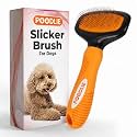 Poodle Pet Slicker Brush - For Dogs, Cats, Rabbits - Matted/Loose Fur, Knots - Suitable for Doodle/Goldendoodle Grooming and Shredding Short/Long Hair (Orange)