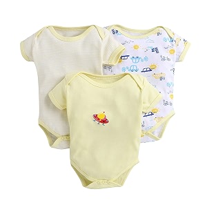 POOJA BABY Cotton Baby Bodysuit Short Sleeve