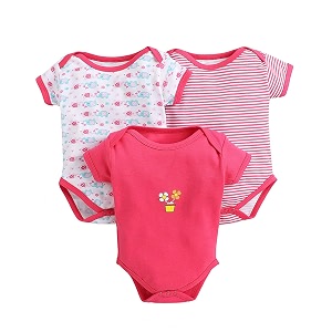 POOJA BABY Cotton Baby Bodysuit Short Sleeve