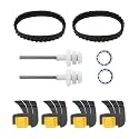 Pool Cleaner Parts Compatible with Zodiac MX8 MX8EL MX6 MX6EL Elite, Include 2 R0525100 and 2 R0527000 Engine Wheel Bearing and 2 R0526100 Traction Bands, 4 Cyclonic Srubbing Brushes R0714400