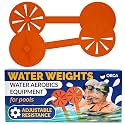 Pool Paddle Water Aerobics Equipment | Adjustable Resistance Pool Exercise Equipment for Adults, Swim Paddles Water Weights Dumbbells for Aquatic Exercise, Aqua Weights for Men & Women Workout Gear