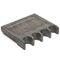 Pool Stick Holder, Portable Claw Rack Holds Sticks Against Table, Bar or Chair Weighted Solid Wood with Rounded Edges and Non-Slip Pad (Gray, 4 Cue Claw)