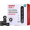 Poolin Size L(SA155), 70D/2(60WT) Plastic Sided Bobbin Thread Black