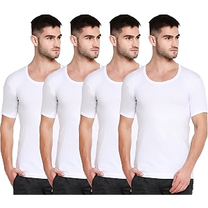 Poomer Premium Cotton Pure White Vest for