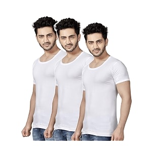 Poomex Mens Cotton Half Sleeve Vest Pack