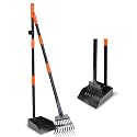 Pooper Scooper, Dog Pooper Scooper Tray and Rake Set with Adjustable Stainless Steel Long Handle for Large Medium Small Dogs
