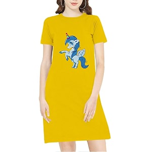 Pooplu Womens Regular Fit Knee Length Unicorn