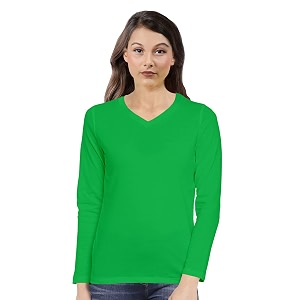 Pooplu Womens Regular Fit Plain V Neck