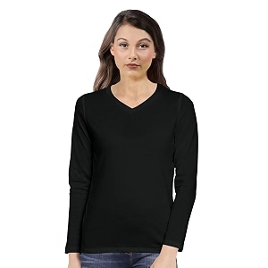 Pooplu Womens Regular Fit Plain V Neck
