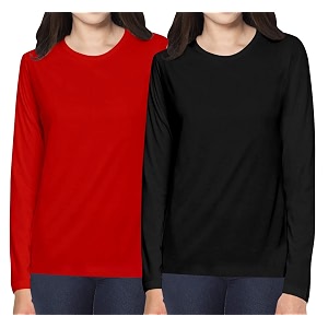 Pooplu Womens Regular Fit Premium Cotton Round