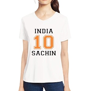 Pooplu Womens Regular Fit Jersey No.10 Sachin