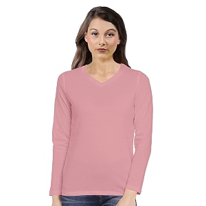 Pooplu Womens Regular Fit Plain V Neck