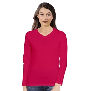 Pooplu Womens Regular Fit Plain V Neck