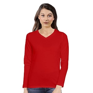 Pooplu Womens Regular Fit Plain V Neck