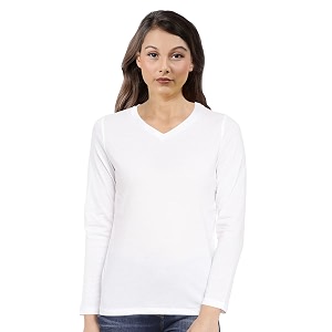 Pooplu Womens Regular Fit Plain V Neck