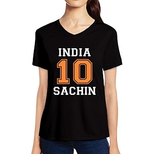Pooplu Womens Regular Fit Jersey No.10 Sachin
