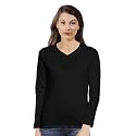 Pooplu Women39s Regular Fit Plain V Neck