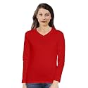 Pooplu Women39s Regular Fit Plain V Neck