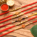 Religious 23RK_3RS_CR Assorted Rakhi, Chawal Roli Pack Set by Poorak