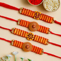 Designer 23RK_3RH_CR Assorted Rakhi, Greeting Card, Chawal Roli Pack Set by Poorak
