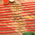 Designer 23RK_8RD_CR Assorted Rakhi, Greeting Card, Chawal Roli Pack Set by Poorak