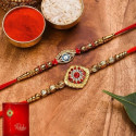 Designer RK24_MB_PAK_2Y_EYE_NAG Assorted Rakhi Greeting Card Chawal