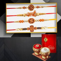 Religious RK24_MB_PAK_4xD5 Assorted Rakhi by Poorak