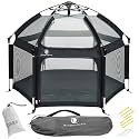 Pop 'N Go Baby Playpen, Portable Pack N Play with Canopy, Beach Tent Black
