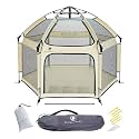 Pop 'N Go Baby Playpen Indoor Outdoor, Pack N Play Beach Tent Warm Ivory