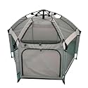 Pop 'N Go Luxe Playpen Bundle, Playmat, Cover, Pack N Play Beach Tent Grey