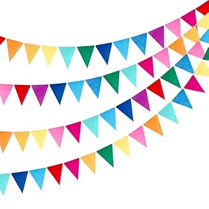 pop the party 36 flags pennant banner multicolor paper pennant banners bunting for party festival decorations 9 inches