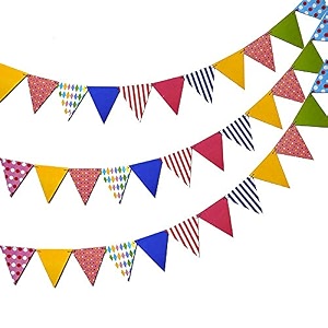 pop the party bunting flags banner for kids room play school decoration birthday party baby shower multipack of 3 cardstock material