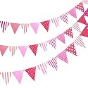 Pop the Party Bunting Flags Banner for Kids Room, Play School Decoration, Birthday Party, Baby Shower (Pink)(Pack of 3) Cardstock Material