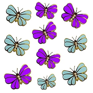 pop the party 12pcs 3d gorgeous shiny gold butterfly stickers with sticking pads - golden butterflies decoration for wall  room  party decor  aesthetic room decor items