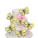 Pop the Party Butterfly Hanging Garland Party Decoration 4 Pack, 3D Paper Butterfly Hanging Banner for Wedding Baby Shower Birthday Home Decor, Blue (Yelloow Butterfly)