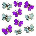 Pop The Party 12pcs 3D Gorgeous Shiny Gold Butterfly Stickers with Sticking Pads - Golden Butterflies Decoration for Wall | Room | Party Decor | Aesthetic Room Decor Items