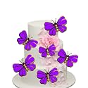 Pop the Party Butterfly Hanging Garland Party Decoration 4 Pack, 3D Paper Butterfly Hanging Banner for Wedding Baby Shower Birthday Home Decor, Blue (Purple Butterfly)