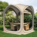 Pop-Up Screen Tent with Mesh Walls – Instant Portable Outdoor Shelter with Carry Bag for Camping, Patio, Backyard, Deck, Beach – 6×6 FT, Beige