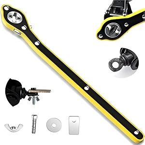 universal car jack ratchet wrench  360 rotating handle with forward amp reverse knob  labor-saving scissor jack speed tool for car tire replacement  durable jack lug wrench handle