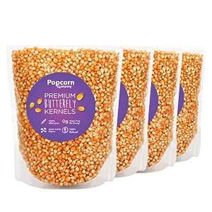 popcorn amp company butterfly popcorn kernels seeds pack of 4 450g each raw maize rich in fiber amp antioxidants no added msg perfect for movie nights amp healthy snacks