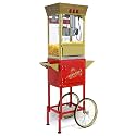 Popcorn Machine with Cart, Wheels &amp; 12 Oz Kettle, Popcorn Maker Machine Vintage Style Movie Theater Popcorn Machine for Parties, Events, Commercial, and Home Theater