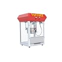 Popcorn Machine with Cart Wheels Popcorn Maker with Stainless Steel Kettle Popcorn Popper for Home, Theater, Parties (8OZ, Red)