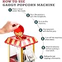 Popcorn Maker for Kids & Adults | Electric Hot Air Popper | Electric Automatic Home Popcorn Maker | Non-Toxic, BPA-Free Material | Red Color