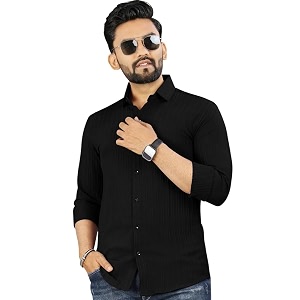 Popcorn Texture Long Sleeve Casual Shirt