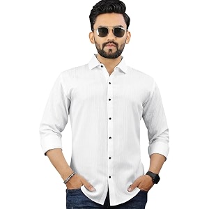 Popcorn Texture Long Sleeve Casual Shirt