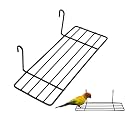 POPETPOP Iron Frame Shelf Bird Cage Perch Shelf Black for Parrots
