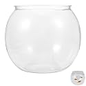 POPETPOP Desktop Fish Tank Globe Transparent Fish Bowl Unbreakable Plastic Tank for Home Office Decor 5.90 X 5.11 X 4.72 in Creative Aquarium Decor