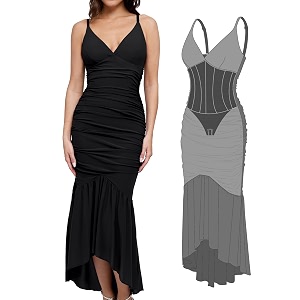 Popilush Corset Dress Built in Shapewear Bodycon
