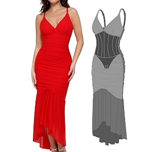 Popilush Corset Dress Built in Shapewear Bodycon